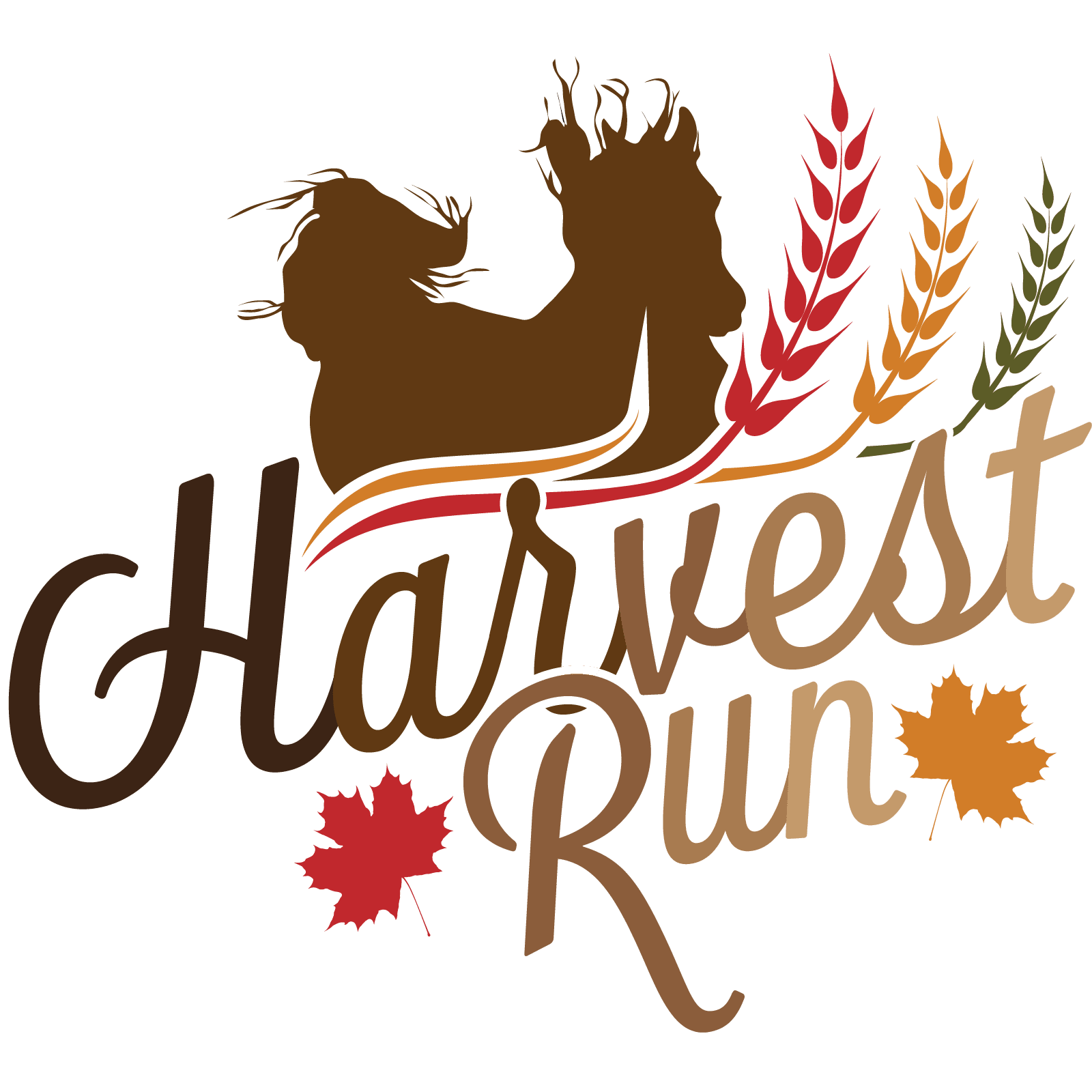 The logo for harvest run.